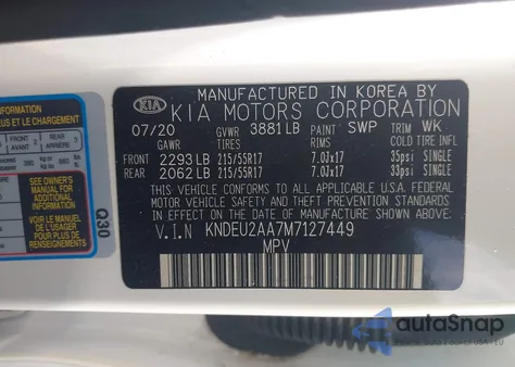 2021 Kia Seltos S from USA, damaged, VIN KNDEU2AA7M7127449